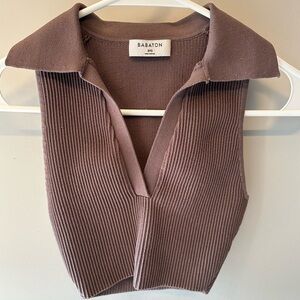 Aritzia Babaton Sculpt Knit Polo Top